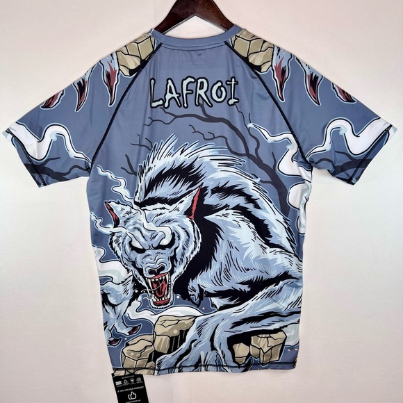 LAFROI Burst mens short sleeve wolf graphic base layer performance shirt Sz XXL - Picture 8 of 8